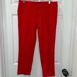 Sleek RED straight leg ankle trouser pant SZ 6​​​​​​​​​​​